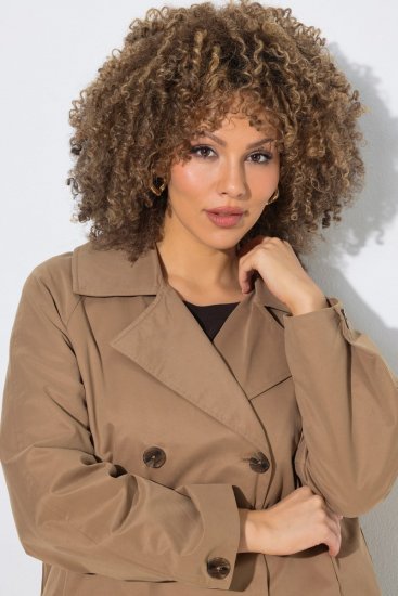 Ulla Popken 851435 Trenchcoat Brun - Frakker - Kåper i store størrelser