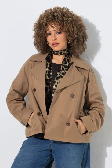 Ulla Popken 851435 Trenchcoat Brun - Frakker - Kåper i store størrelser