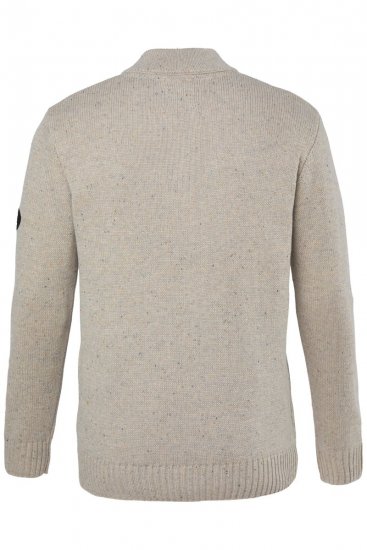 JP1880 851436 Strikkegenser med knappekrage Nøttebrun TALL - TALL gensere - TALL gensere for høye menn