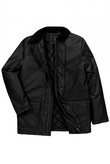 JP1880 851493 Vokset jakke med kordfløyelskrage Svart - Jakker - Store jakker - 2XL-12XL