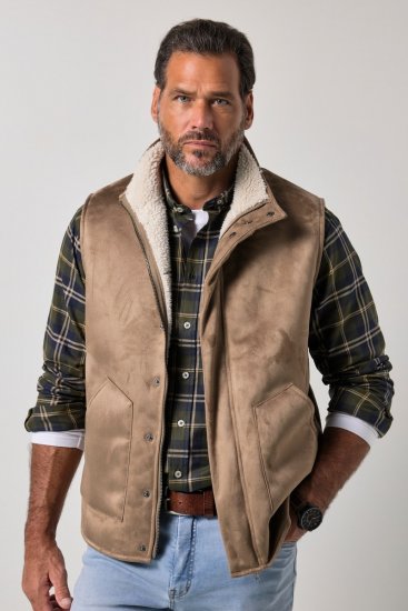 JP1880 851516 Semskevest med teddyfôr Beige - Jakker - Store jakker - 2XL-12XL