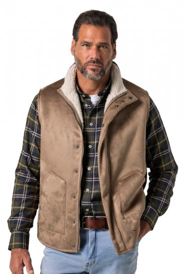 JP1880 851516 Semskevest med teddyfôr Beige - Jakker - Store jakker - 2XL-12XL