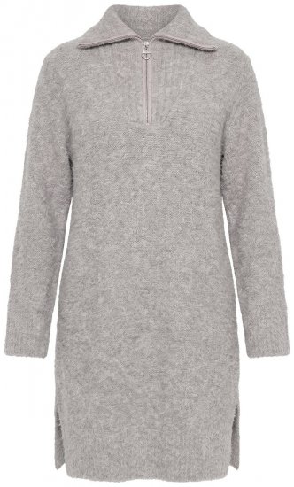 Ulla Popken 851563 Langermet strikket kjole Beige - Kjoler - Kjoler for alle størrelser