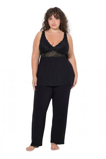 Ulla Popken 851693 Pyjamas Svart - Pyjamas/Loungewear - 