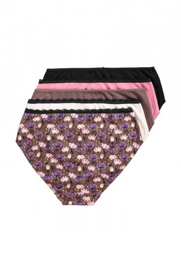 Ulla Popken 851711 Blomstrete truser 5-pakning Brun - Truser - 