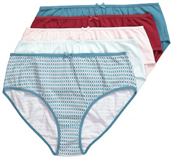 Ulla Popken 851725 Mønstrede truser 5-pakning Lilla - Truser - 