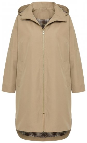 Ulla Popken 851764 Oversized kåpe med avtakbar hette Sand - Frakker - Kåper i store størrelser