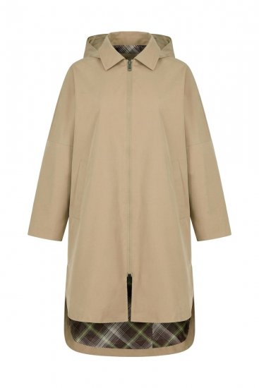 Ulla Popken 851764 Oversized kåpe med avtakbar hette Sand - Frakker - Kåper i store størrelser