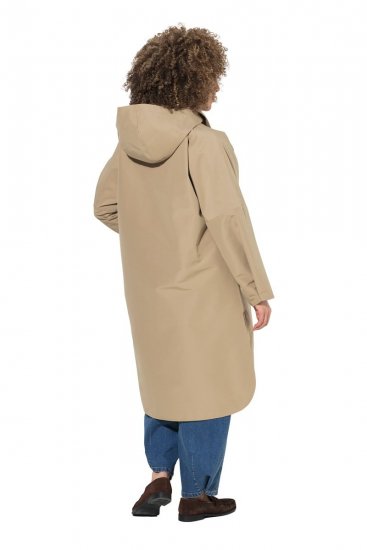 Ulla Popken 851764 Oversized kåpe med avtakbar hette Sand - Frakker - Kåper i store størrelser