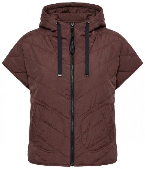 Ulla Popken 851785 Oversize quiltet vest med hette Brun - Vester - 