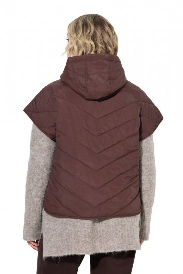 Ulla Popken 851785 Oversize quiltet vest med hette Brun - Vester - 