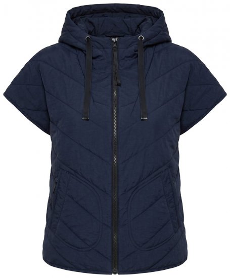 Ulla Popken 851785 Oversize quiltet vest med hette Mørkeblå - Vester - 