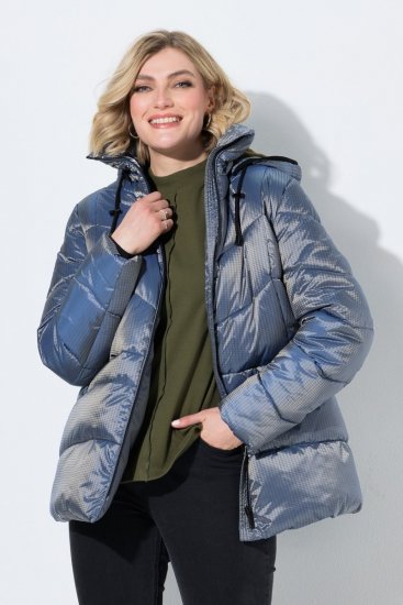 Ulla Popken 851790 Vattert jakke Denimblå - Jakker - Damejakker i store størrelser