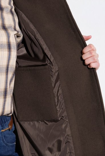 Ulla Popken 851803 Dufflecoat Mørkebrun - Frakker - Kåper i store størrelser