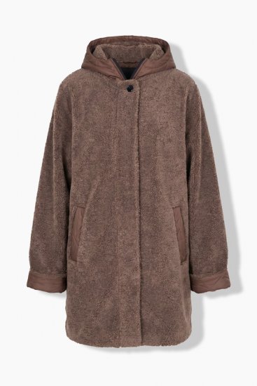 Ulla Popken 851809 Teddyjakke Lysebrun - Jakker - Damejakker i store størrelser