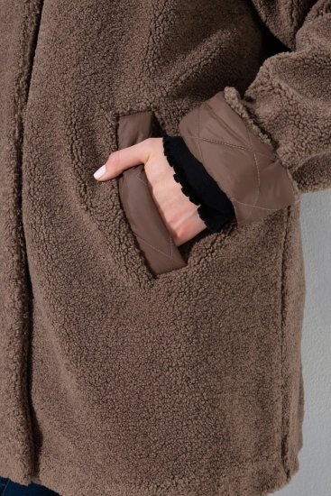 Ulla Popken 851809 Teddyjakke Lysebrun - Jakker - Damejakker i store størrelser