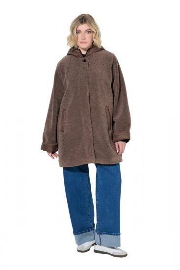 Ulla Popken 851809 Teddyjakke Lysebrun - Jakker - Damejakker i store størrelser