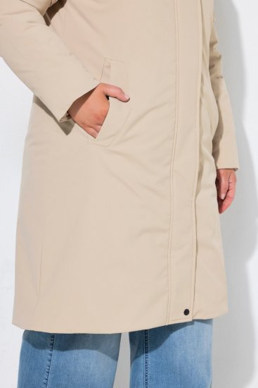 Ulla Popken 851811 Vattert kåpe Beige - Frakker - Kåper i store størrelser