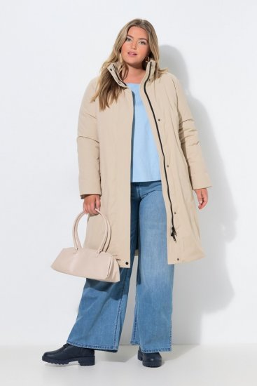 Ulla Popken 851811 Vattert kåpe Beige - Frakker - Kåper i store størrelser