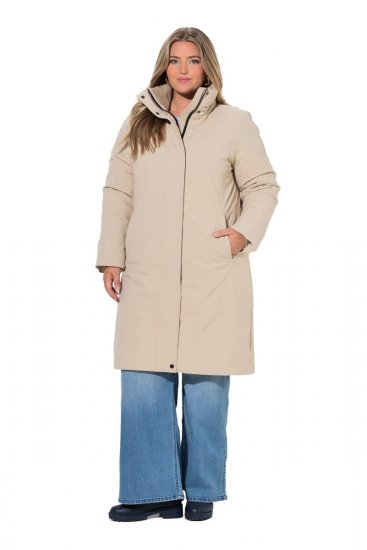 Ulla Popken 851811 Vattert kåpe Beige - Frakker - Kåper i store størrelser