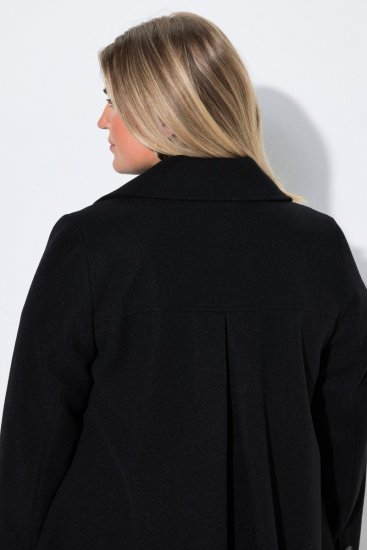 Ulla Popken 851827 Utsvingt kåpe i ullook Svart - Frakker - Kåper i store størrelser