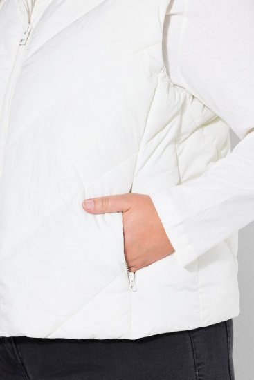 Ulla Popken 851833 Quiltet vest med ståkrage Benhvit - Vester - 