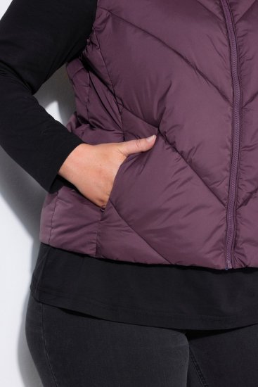Ulla Popken 851833 Quiltet vest med ståkrage Brun - Vester - 