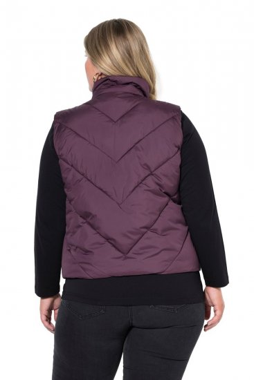 Ulla Popken 851833 Quiltet vest med ståkrage Brun - Vester - 