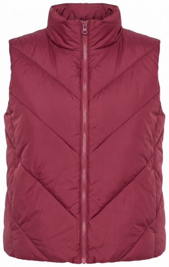Ulla Popken 851833 Quiltet vest med ståkrage Rød - Vester - 