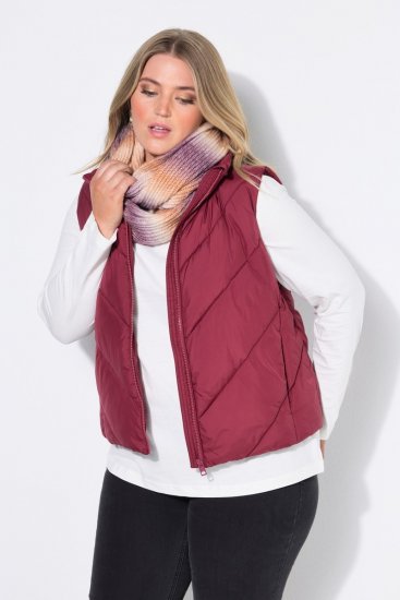 Ulla Popken 851833 Quiltet vest med ståkrage Rød - Vester - 