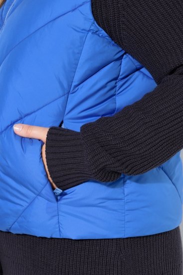 Ulla Popken 851833 Quiltet vest med ståkrage Blå - Vester - 