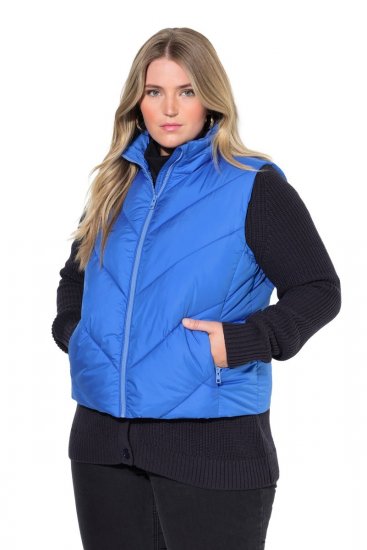 Ulla Popken 851833 Quiltet vest med ståkrage Blå - Vester - 