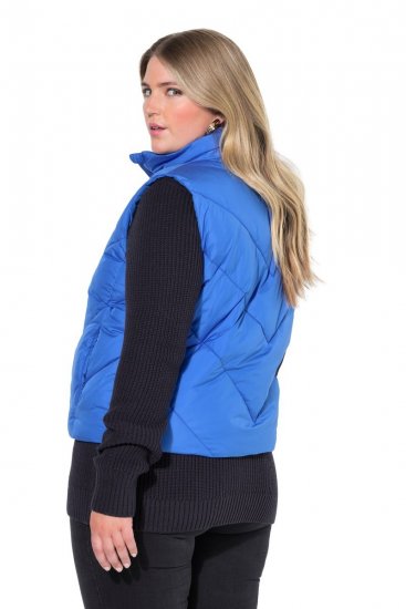 Ulla Popken 851833 Quiltet vest med ståkrage Blå - Vester - 