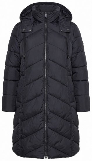 Ulla Popken 851842 Vattert kåpe Svart - Frakker - Kåper i store størrelser