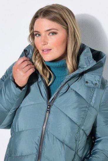 Ulla Popken 851842 Vattert kåpe Khaki - Frakker - Kåper i store størrelser