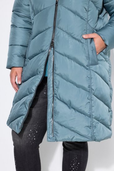 Ulla Popken 851842 Vattert kåpe Khaki - Frakker - Kåper i store størrelser
