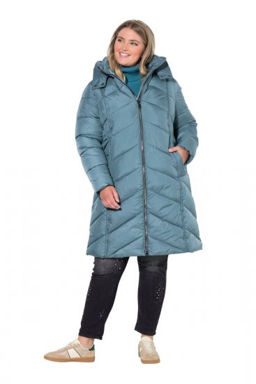 Ulla Popken 851842 Vattert kåpe Khaki - Frakker - Kåper i store størrelser