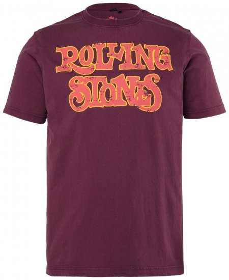 JP1880 851910 Rolling Stones Vintage Logo T-skjorte Aubergine - Band T-skjorter - Band-t-skjorter i store størrelser
