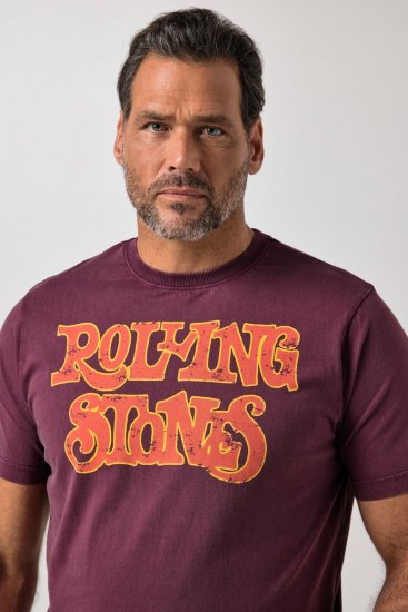 JP1880 851910 Rolling Stones Vintage Logo T-skjorte Aubergine - Band T-skjorter - Band-t-skjorter i store størrelser