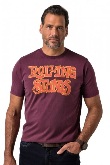 JP1880 851910 Rolling Stones Vintage Logo T-skjorte Aubergine - Band T-skjorter - Band-t-skjorter i store størrelser