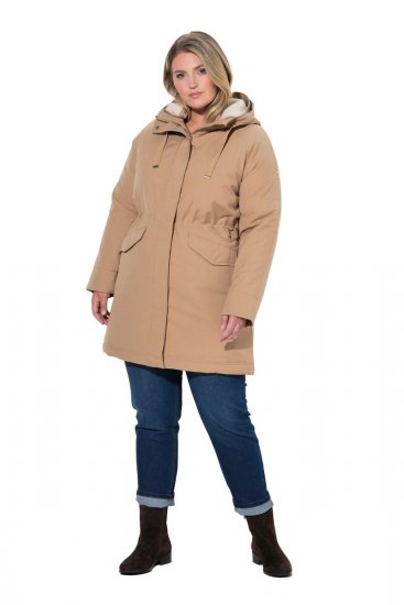 Ulla Popken 852028 Parkas Beige - Frakker - Kåper i store størrelser