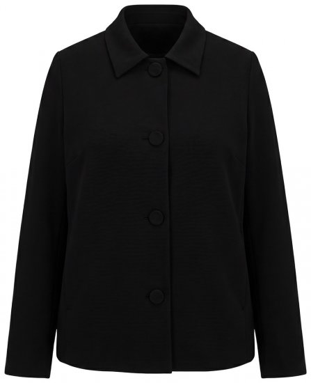 Ulla Popken 852167 Blazer med skjortekrage Svart - Blazere - Blazere i store størrelser for dame