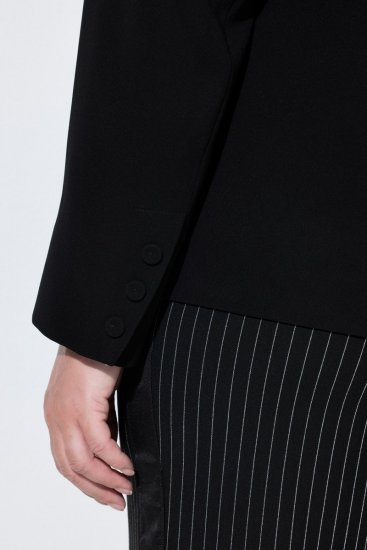 Ulla Popken 852167 Blazer med skjortekrage Svart - Blazere - Blazere i store størrelser for dame