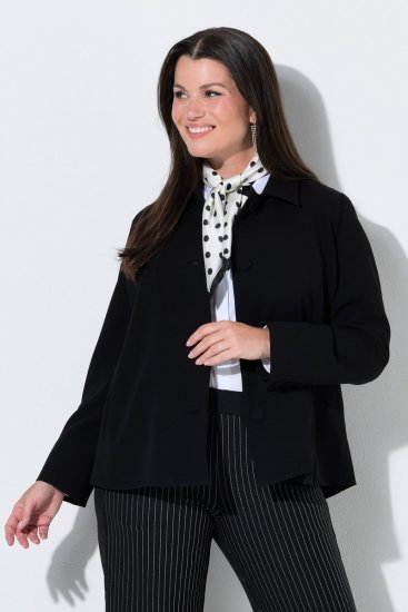 Ulla Popken 852167 Blazer med skjortekrage Svart - Blazere - Blazere i store størrelser for dame