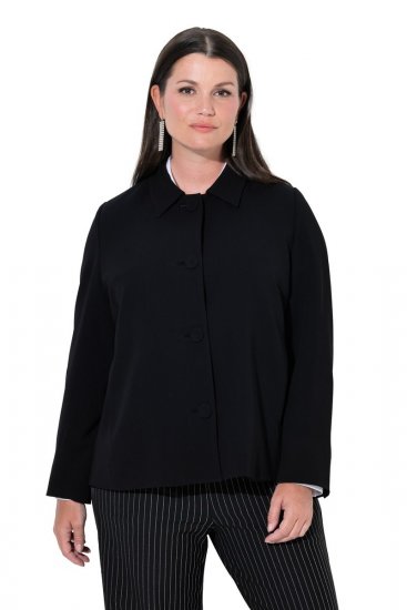 Ulla Popken 852167 Blazer med skjortekrage Svart - Blazere - Blazere i store størrelser for dame