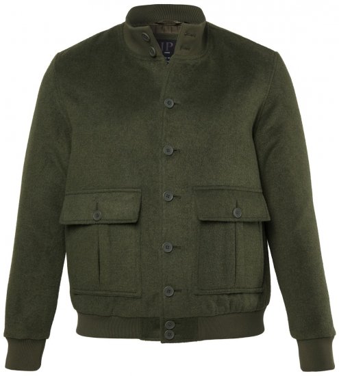 JP1880 852294 Jakke i ullmiks med ståkrage Khakigrønn - Jakker - Store jakker - 2XL-12XL