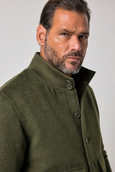 JP1880 852294 Jakke i ullmiks med ståkrage Khakigrønn - Jakker - Store jakker - 2XL-12XL