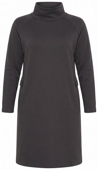 Ulla Popken 852456 Sweatkjole med høy hals Mørkebrun - Collegekjoler - 