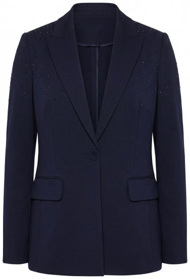 Ulla Popken 852498 Blazer med strass Mørkeblå - Blazere - Blazere i store størrelser for dame