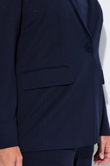 Ulla Popken 852498 Blazer med strass Mørkeblå - Blazere - Blazere i store størrelser for dame